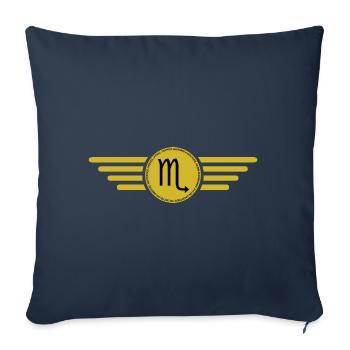 Zodiac sign Scorpio, exclusive t-shirt design - Sofa pillowcase 17,3'' x 17,3'' (45 x 45 cm) - navy - Front