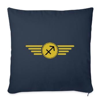 Zodiac sign Sagittarius, exclusive t-shirt design - Sofa pillowcase 17,3'' x 17,3'' (45 x 45 cm) - navy - Front