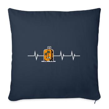 Battement de cœur du voyage - Housse de coussin décorative 45 x 45 cm - bleu marine - Devant