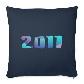 Cadeau Anniversaire 2011 Millésime 2011 Rétro 2011 - Housse de coussin décorative 45 x 45 cm - bleu marine - Devant