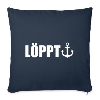 Löppt - mit Anker [white] - Sofakissenbezug 45 x 45 cm - Navy - Vorne
