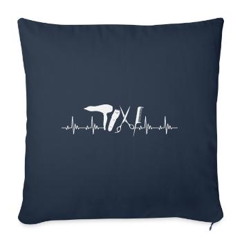 coiffeur battement de cheveux Coupe de cheveux Idée cadeau - Housse de coussin décorative 45 x 45 cm - bleu marine - Devant