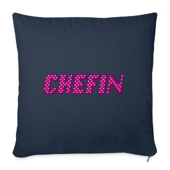 Chefin | Der weibliche Chef - Sofakissenbezug 45 x 45 cm - Navy - Vorne