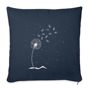 Pusteblume Bicyclettes - (F.m) - Housse de coussin décorative 45 x 45 cm - bleu marine - Devant