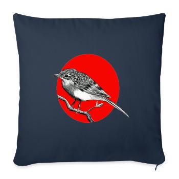 bird - Sofa pillowcase 17,3'' x 17,3'' (45 x 45 cm) - navy - Front