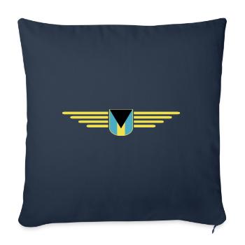 Fans des Bahamas : Design tropical - Housse de coussin décorative 45 x 45 cm - bleu marine - Devant