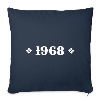 1968 - Cadeau D'anniversaire 1968 Classique - Housse de coussin décorative 45 x 45 cm - bleu marine - Devant