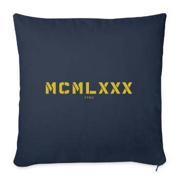 Roman numeral year of birth Made in 1980 - Sofa pillowcase 17,3'' x 17,3'' (45 x 45 cm) - navy - Front