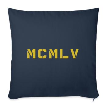 Année de naissance en chiffres romains Fabriqué en 1955 - Housse de coussin décorative 45 x 45 cm - bleu marine - Devant