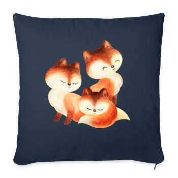 Fox foxes foxy forest animal cute red fox cute - Sofa pillowcase 17,3'' x 17,3'' (45 x 45 cm) - navy - Front