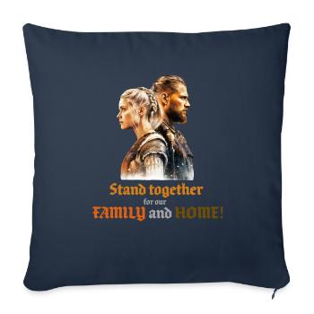 Viking couple stands close together and fights! - Sofa pillowcase 17,3'' x 17,3'' (45 x 45 cm) - navy - Front