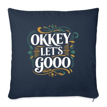 Okkey let's go - Housse de coussin décorative 45 x 45 cm - bleu marine - Devant
