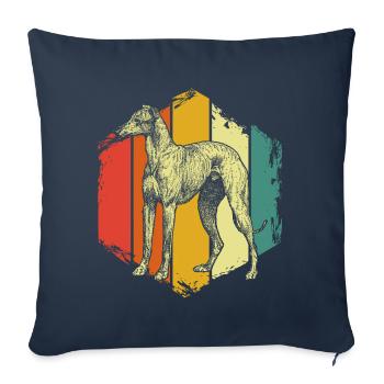 Le lévrier - Housse de coussin décorative 45 x 45 cm - bleu marine - Devant