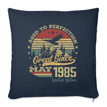 39 ans Vieilli à la Perfection né en mai 1985 - Housse de coussin décorative 45 x 45 cm - bleu marine - Devant