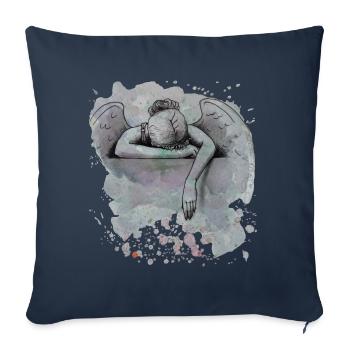 Ange en deuil/chagrin - Housse de coussin décorative 45 x 45 cm - bleu marine - Devant
