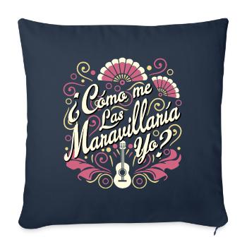 Comme je m’émerveillerais - Housse de coussin décorative 45 x 45 cm - bleu marine - Devant