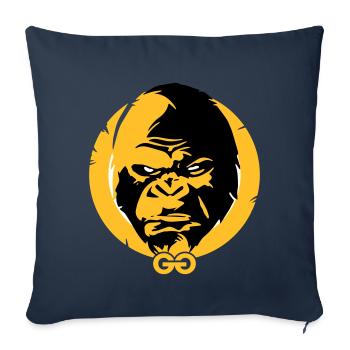 Grosse tête de gorille sombre - Housse de coussin décorative 45 x 45 cm - bleu marine - Devant