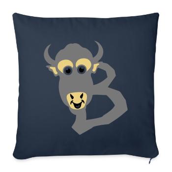 bison letter b drawing 511 - Sofa pillowcase 17,3'' x 17,3'' (45 x 45 cm) - navy - Front