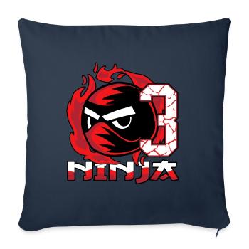 Enfants Ninja 3ème anniversaire Garçon 3 ans - Housse de coussin décorative 45 x 45 cm - bleu marine - Devant