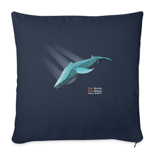 Sea life - Origami Whale - Housse de coussin décorative 45 x 45 cm