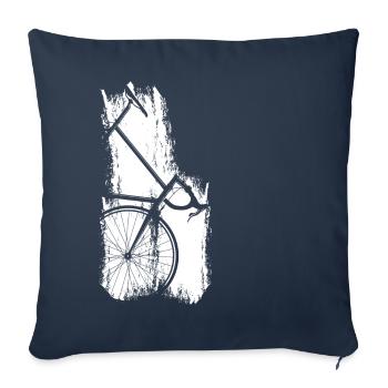 Vélo de course - Housse de coussin décorative 45 x 45 cm - bleu marine - Devant