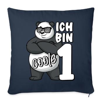 1. Geburtstag Junge 1 Jahr Panda Ich bin coole 1 - Sofakissenbezug 45 x 45 cm - Navy - Vorne