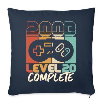 20ème anniversaire millésime 2003 Niveau 20 Complet - Housse de coussin décorative 45 x 45 cm - bleu marine - Devant