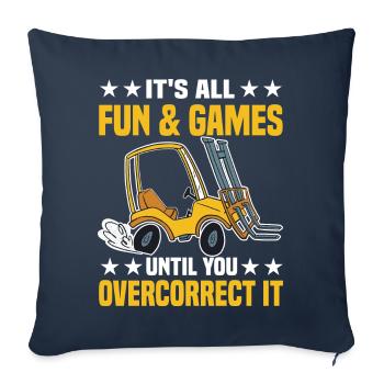Forklift Driver | Forklift Profession Gifts - Sofa pillowcase 17,3'' x 17,3'' (45 x 45 cm) - navy - Front