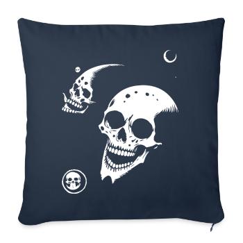 Horreur Crâne Crâne Art Crâne Gothique Heavy Metal - Housse de coussin décorative 45 x 45 cm - bleu marine - Devant