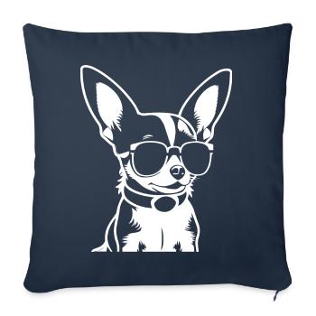 Funny Chihuahua wearing Sunglasses Chihuahuas - Sofa pillowcase 17,3'' x 17,3'' (45 x 45 cm) - navy - Front