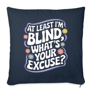Aveugle Personnes malvoyantes - Housse de coussin décorative 45 x 45 cm - bleu marine - Devant