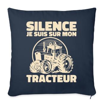 Stille, ich bin auf meinem Traktor - Tractor Humor - Sofakissenbezug 45 x 45 cm - Navy - Vorne