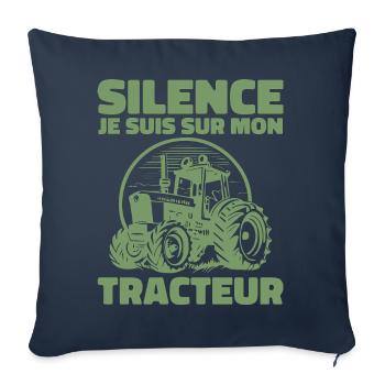Stille, ich bin auf meinem Traktor - Tractor Humor - Sofakissenbezug 45 x 45 cm - Navy - Vorne
