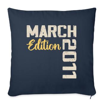 März 2011 Geburtstagsgeschenk März 2011 - Sofakissenbezug 45 x 45 cm - Navy - Vorne