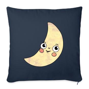 Lune cosmique - Housse de coussin décorative 45 x 45 cm - bleu marine - Devant