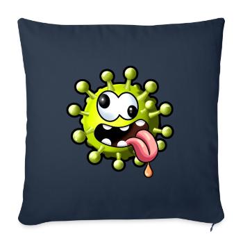 Crazy Virus - Housse de coussin décorative 45 x 45 cm - bleu marine - Devant