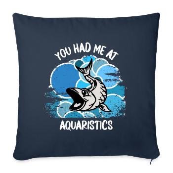 Aquarium Aquariophile Poissons d’ornement Poissons aquatiques - Housse de coussin décorative 45 x 45 cm - bleu marine - Devant