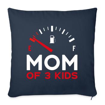 MOM OF 3 KIDS MOM THREE KIDS - Sofa pillowcase 17,3'' x 17,3'' (45 x 45 cm) - navy - Front
