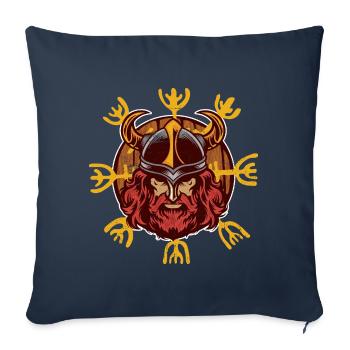 Vikings Odin | Guerrier Ravengott Walhalla Valknut - Housse de coussin décorative 45 x 45 cm - bleu marine - Devant