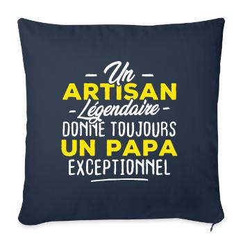 Un artisan légendaire donne un papa exceptionnel - Housse de coussin décorative 45 x 45 cm - bleu marine - Devant