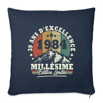 Vintage 1984, birthday gift 39 years - Sofa pillowcase 17,3'' x 17,3'' (45 x 45 cm) - navy - Front