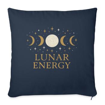 Phases de lune à énergie lunaire - Housse de coussin décorative 45 x 45 cm - bleu marine - Devant
