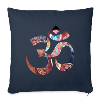 Om krishna Yoga - Sofa pillowcase 17,3'' x 17,3'' (45 x 45 cm) - navy - Front