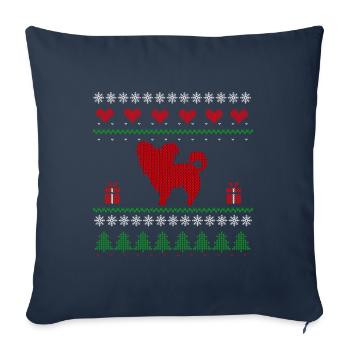 Ugly Christmas Papillion Miniature Christmas - Sofa pillowcase 17,3'' x 17,3'' (45 x 45 cm) - navy - Front