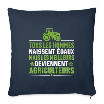 les meilleurs deviennent agriculteurs - Housse de coussin décorative 45 x 45 cm - bleu marine - Devant