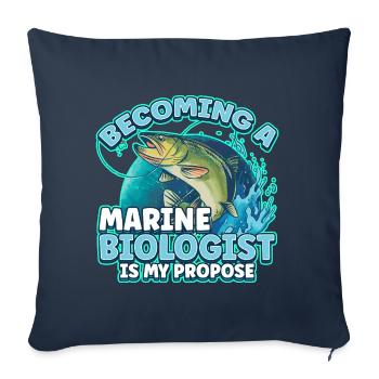 Devenir un futur biologiste marin est ma proposition - Housse de coussin décorative 45 x 45 cm - bleu marine - Devant