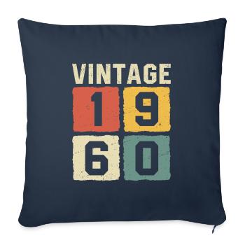 T-shirt rétro vintage des années 1960 des années 1960 - Housse de coussin décorative 45 x 45 cm - bleu marine - Devant