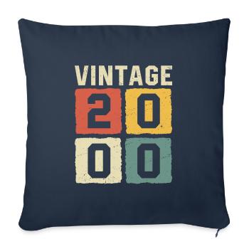 Millésime 2000 Né en 2000 - Housse de coussin décorative 45 x 45 cm - bleu marine - Devant