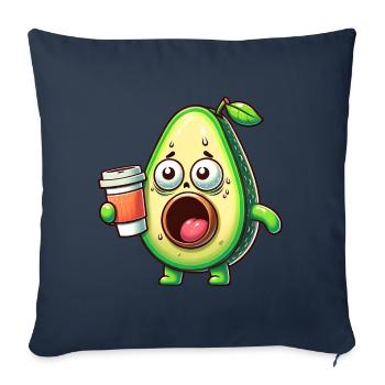 Avocado with Coffee Caffeine Shock - Sofa pillowcase 17,3'' x 17,3'' (45 x 45 cm) - navy - Front