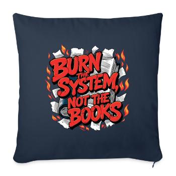 Burn the system - Sofa pillowcase 17,3'' x 17,3'' (45 x 45 cm) - navy - Front